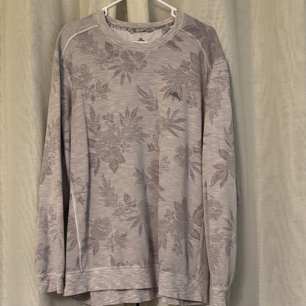 Floral Patterned Gray Sweatshirt. Tommy Bahama